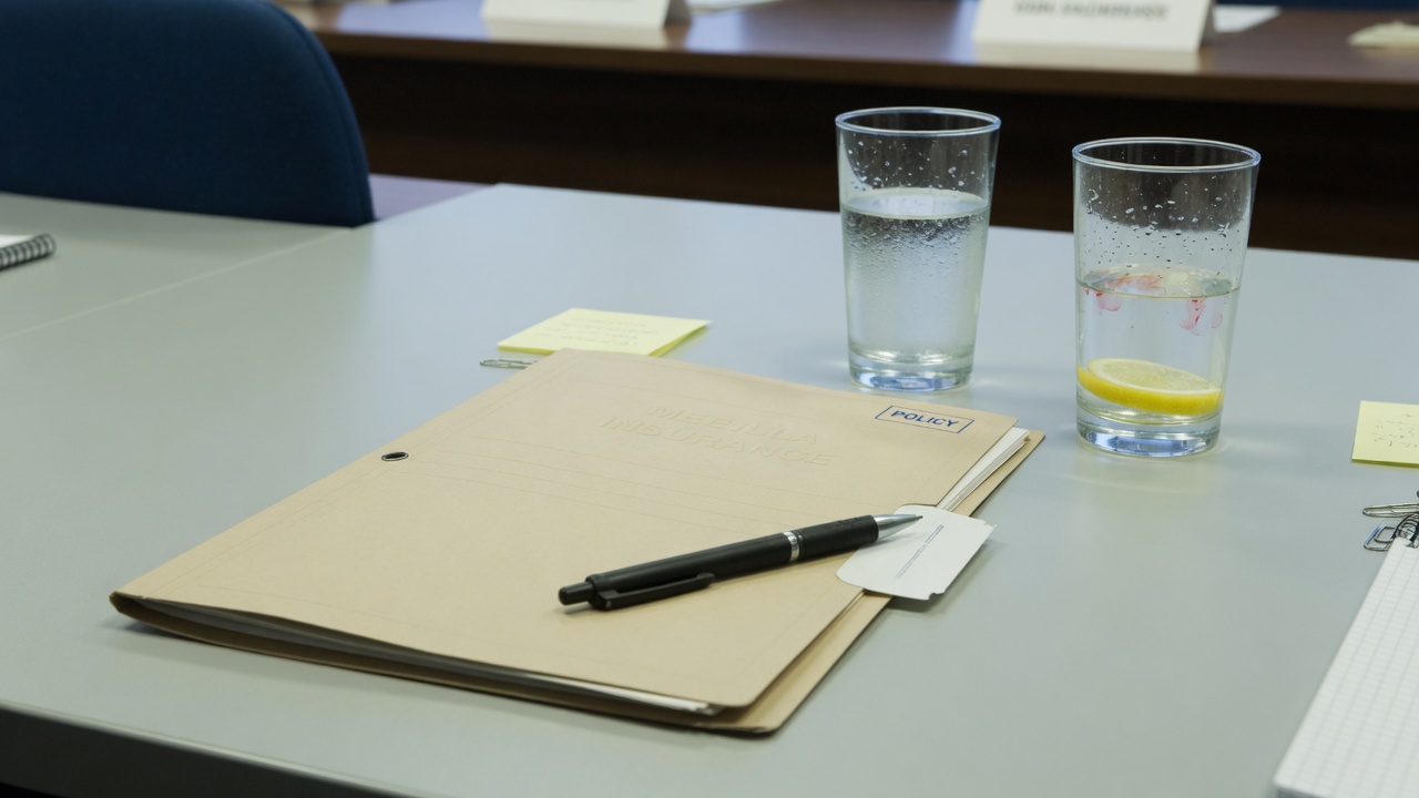 Policy folder on a meeting table