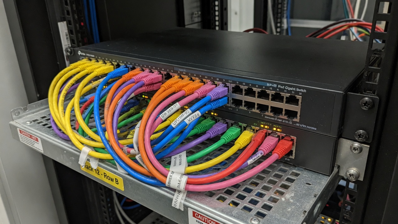Network switch with ethernet cables