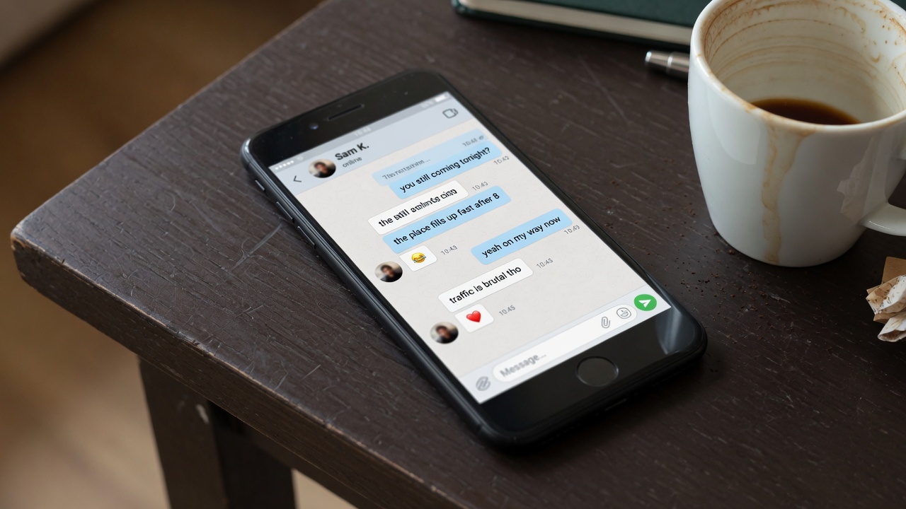 Smartphone showing a chat conversation