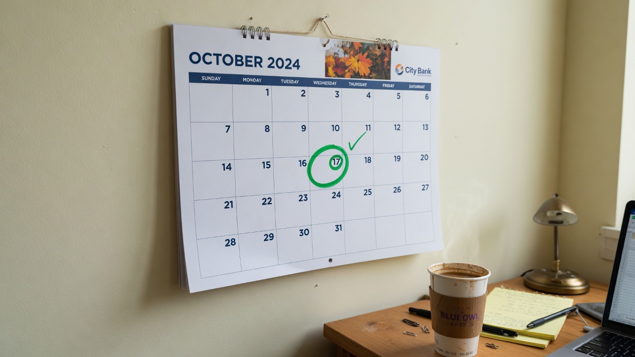 Wall calendar with a day marked